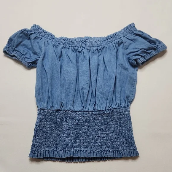 Denim Peasant Top - Picture 9 of 9